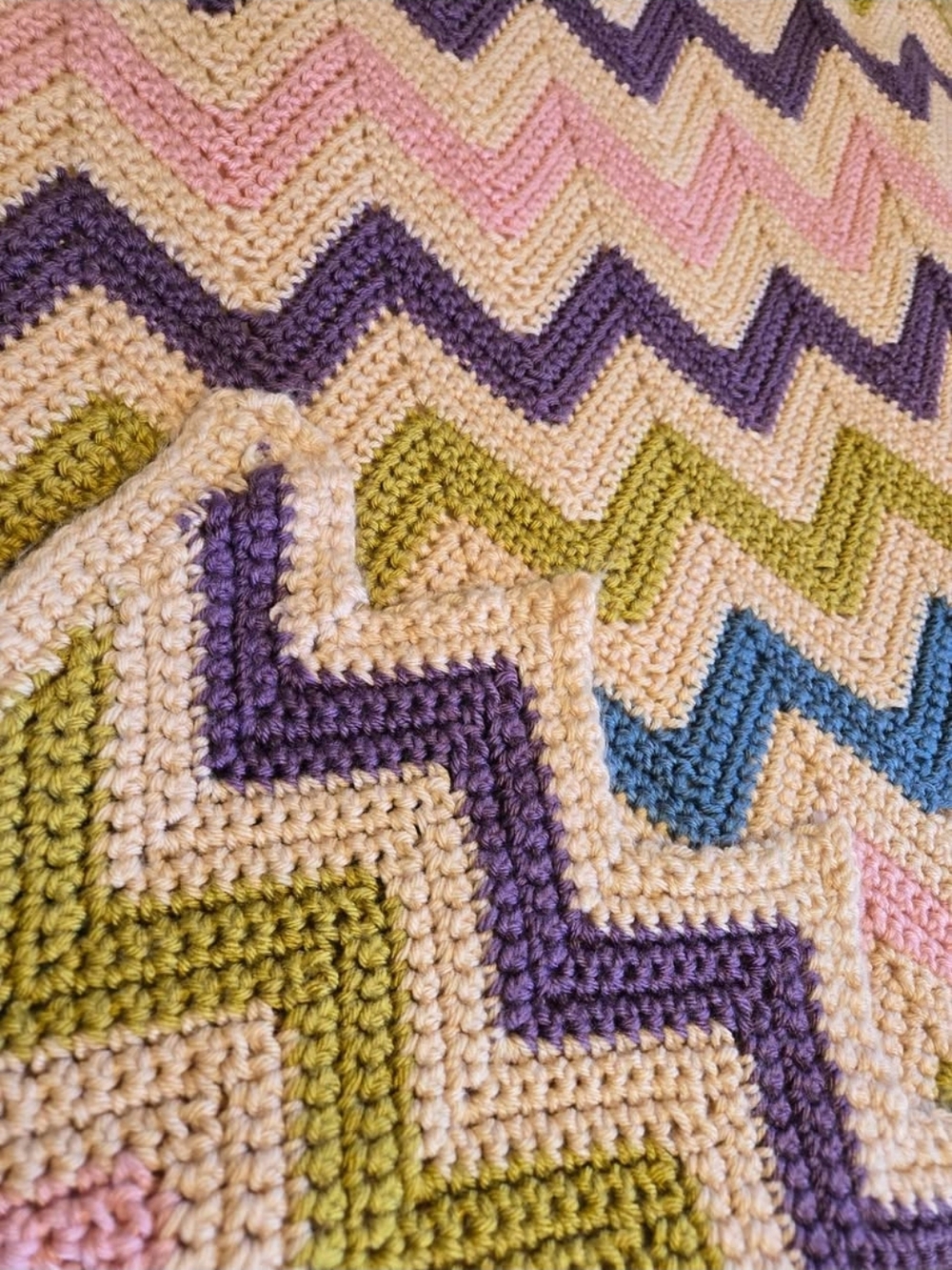 Chevron Crochet Blanket in Pastel Colors BABY Blanket Size